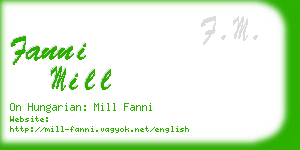 fanni mill business card